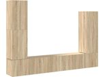 Vidaxl Set Di Mobili Tv 4 Pezzi In Legno Di Quercia Sonoma
