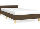 Vidaxl Struttura Letto Senza Materasso Marrone Scuro 80X200 Cm Tessuto