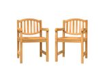 Vidaxl Sedie Da Giardino 2 Pezzi 58X59X88 Cm In Legno Massiccio Teak
