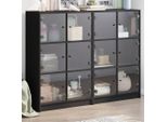 Vidaxl Libreria Con Ante Nero 136X37X109 Cm Materiale A Base Di Legno