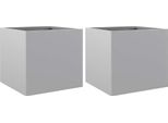 Vidaxl Fioriera 2 Pezzi Argento 32X30X29 Cm Acciaio Zincato