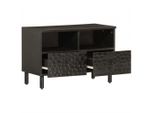 Vidaxl Mobile Tv Nero 70X33X46 Cm In Legno Massiccio Di Mango