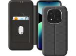 Avizar, Custodia Xiaomi Redmi Note 14 Pro /14 Pro Plus Carbon Design, Rfid Blocker, Nero