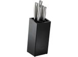Messerblock RÖSle "Basic Line", Schwarz, B:11Cm H:26,3Cm L:26,4Cm, MesserblöCke, Messerblock, Aus Bambusholz Mit 5 Messern, Ergonomische Griffe, Klingenspezialstahl