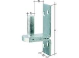 Alberts 311506 Staffa Su Piastra | Nelle Versioni Con Ganci Di O Dii | Zincata A Caldo | Arretramento Ø20 Mm | Piastra 189 X 60 Mm