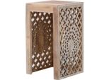 Marrakech Boho Decorazione Tavolino Intagliato A Mano In Legno Anula 48 Cm Di Altezza | Come Comodino Per Decorazione Estetica In Camera Da Letto O Tavolo Tavolino Piccolo Per Camera Unica Decorazione Salotto