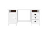 Vidaxl Scrivania Hill White 150X50X74 Cm In Legno Di Pino Massiccio