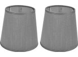 2Pcs Paralume In Tessuto Stile Europeo Per Lampadario E14 Lampada Da Tavolo Lampada Da Terrapx150 Grigio Argento