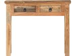 Tavolo Consolle 90,5X30X75 Cm In Acacia E Legno Massiccio Riciclato