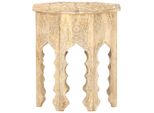 Tavolino Ø48 Cm In Legno Massiccio Di Mango
