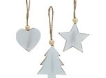 Appendino In Legno Figure Decorative Cuore Stella Albero Di Natale