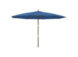 Vidaxl Ombrellone Con Palo In Legno Azzurro 400X273 Cm