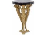 Casa Padrino Tavolino Barocco In Bronzo Con Piano In Marmo Beige / Nero H. 67 Cm