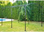 Casa Padrino Pergola Liberty In Ferro Battuto Nero 300 Cm - Arredo Giardino