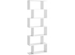 Vasagle Libreria, Libreria A 6 Ripiani, Indipendente, Scaffale Per Ufficio, Scaffale Decorativo, Presentazione, Moderno, Soggiorno, Camera Da Letto, Ufficio, Bianco