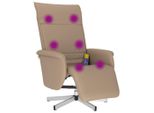 Vidaxl Sedia Per Massaggi Con Poggiapiedi In Pelle Finta Marrone Cappuccino