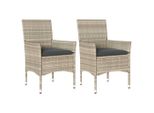 Vidaxl Sedie Da Giardino Con Cuscini 2 Pz. Poli Rattan Grigio Chiaro