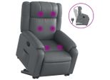 Vidaxl Poltrona Per Massaggi Con Ausilio Per La Posizione Eretta In Pelle Finta Grigia