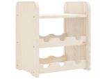 Portabottiglie Con Ripiano Superiore 33X25X37 Cm In Legno Di Pino Massiccio