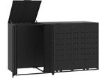 Vidaxl Contenitore Per Rifiuti Da 3 Tonnellate Nero 207X79X117 Cm Acciaio