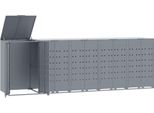 Vidaxl Contenitore Per Rifiuti Da 5 Tonnellate Grigio 345X79X117 Cm Acciaio