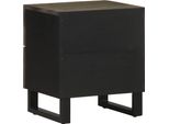 Vidaxl Comodini 2 Pezzi Neri 40X33X46 Cm In Legno Massiccio Di Mango