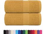 Vidaxl Asciugamani Da Bagno 2 Pezzi Frogn Gold 30X30 Cm 100% Cotone