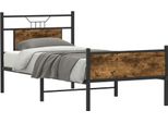 Vidaxl Struttura Letto Senza Materasso Rovere Fumé 90X190 Cm Materiale A Base Di Legno