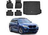 Omac Set Tappetini E Fodera Bagagliaio Per Bmw X3 G01 2017-2024 Nero Gomma 5X