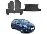 Set Tappetini E Fodera Bagagliaio Per Toyota Yaris Hatchback 2005-2010 Gomma 5X