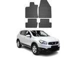 2006-2014 Nissan Qashqai J10 Tappetini In Gomma Nera 4 Pz