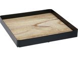 Vassoio Decorativo Con Bordo In Metallo E Base In Legno Per Decorazioni Da Tavola