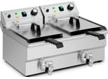 Royal Catering Friggitrice Elettrica Doppia - 2 X 9 L - 6000 W - Rubinetto Di Scarico -