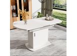 Flieks Tavolo Da Pranzo Allungabile Tavolo Da Cucina Con Vano Portaoggetti, Tavoli Da Pranzo Ovali Tavoli Da Pranzo Con Vano Portaoggetti, 130X70X75Cm, Bianco