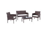 Clp Polyrattan Sitzgruppe Ramunda, Lounge-Set Outdoor Wetterfest, Aus Pe-Rattan, Mit Tisch Sesseln Bank Und Sitzkissen, GartenmöBel-Set