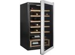 HANSEATIC Weinkühlschrank HWC24FCBH-2, Energieeffizienz: F (A-G), silber (edelstahl), B:47cm H:83cm T:47cm, Weinkühlschränke
