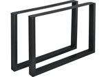 Set Di 2 Gambe Per Tavolo Da Pranzo "Makers"" 100 X 72 Cm Acciaio Nero"