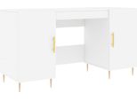 Scrivania Bianca 140X50X75 Cm In Materiale Ligneo