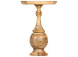 Tavolino Rotondo 43 X 43 X 66 Cm In Legno Massiccio Di Mango