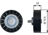 Gates T36607 - Puleggia Folle Oe 6453 Sg, Cinghia A V Per Jumper, Ducato, Boxer