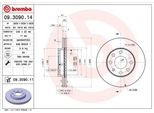 Brembo 09.3090.11 - Disco Freno Oe 90121445 Per Aveo (T200), Aveo (T250, T255)