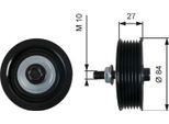 Gates T36602 - Oe 88440 0D010 Puleggia Folle, Cinghia A V Per Yaris (P9), Yaris (P1)