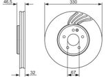 Bosch 0 986 479 719 - Oe 05135 475AA Disco Freno Per Crossfire, Clk (A208), Slk (R170)
