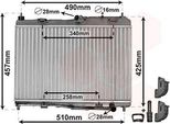 Van Wezel 18002440 Radiatore Radiatore Acqua Radiatore Motore Per Ford Fiesta Mk6 Hatchback (JA8, JR8) Fiesta Mk6 Furgone