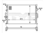 Tyc 710-0057 - Oe 7G918005BD KüHler, MotorküHlung FüR Mondeo Iv, C-Max, Focus Iii, Galaxy (WA6), Grand C-Max, Kuga I, S-Max (WA6), S60 Ii (134), S80 Ii (124), V60 I (155, 157), V70 Iii (135)