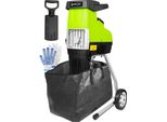 Maltec Potente Trituratore A Rullo Da Giardino 3500W, Trituratore, Trituratore Per Legno, Retromarcia, Sacco Di Raccolta Da 60 Litri, Autoadescante
