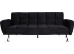 Divano HWC-K19, Divano Letto Divano Letto Ospiti Divano Letto Pieghevole, Nosag Sospensione Funzione Sonno 203Cm ~ Velluto Nero