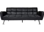 Divano HWC-K19, Divano Letto Divano Letto Ospiti Divano Letto Pieghevole, Nosag Sospensione Funzione Di Sonno 203Cm ~ Imitazione Pelle Nera