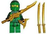 Minifigure Lego Ninjago Ninja Verde Lloyd Con 5 Armi E Spada Del Drago