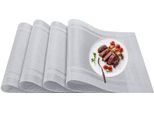 Tovagliette, Tovagliette Lavabili Antiscivolo Resistenti Al Calore, Colore, Argento, Forma, Rettangolo, Quantità, 4 Pezzi